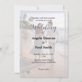 Modern Photo Background Wedding Invitation Card Einladung