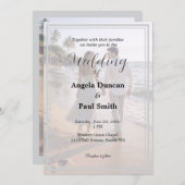 Modern Photo Background Wedding Invitation Card Einladung (Vorne/Hinten)