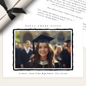 Modern Photo Black Frame Graduation High School Ankündigung