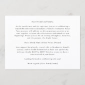 Modern Photo Black Frame Graduation High School Ankündigung (Rückseite)