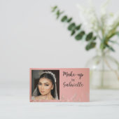 Modern Photo Boho Botanical Script Blush Pink Visitenkarte (Stehend Vorderseite)