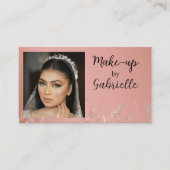 Modern Photo Boho Botanical Script Blush Pink Visitenkarte (Vorderseite)