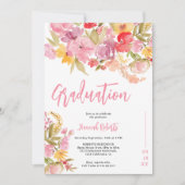 Modern photo Boho Pink Lavender floral graduation Einladung (Vorderseite)