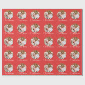 Modern Photo Bright Red Merry Christmas Geschenkpapier (Flach)