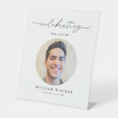 Modern Photo Celebration Of Life Sockelschild (Vorderseite)