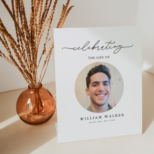 Modern Photo Celebration Of Life Sockelschild