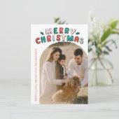 Modern Photo Christmas Feiertagskarte (Stehend Vorderseite)