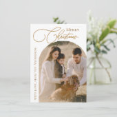 Modern Photo Christmas Feiertagskarte (Stehend Vorderseite)