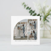 Modern Photo Collage Beach Destination Wedding  Save The Date (Stehend Vorderseite)