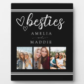Modern Photo Collage Besties Black and White  Fotoplatte (Vorderseite)