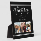 Modern Photo Collage Besties Black and White  Fotoplatte (Seite)