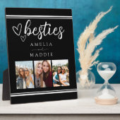 Modern Photo Collage Besties Black and White  Fotoplatte (Seite)