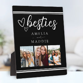 Modern Photo Collage Besties Black and White Fotoplatte