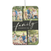 Modern Photo Collage Family Script Custom Autolufterfrischer (Vorderseite)