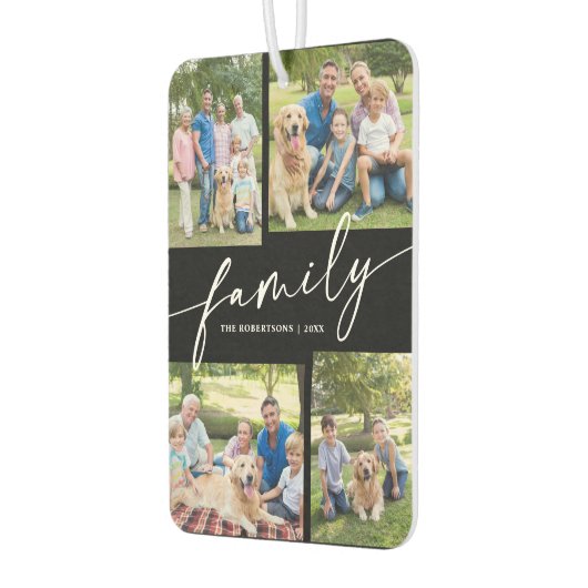 Modern Photo Collage Family Script Custom Autolufterfrischer (Links)