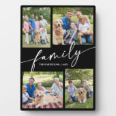 Modern Photo Collage Family Script Keepsake Fotoplatte (Vorderseite)