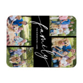 Modern Photo Collage Family Script Keepsake Magnet (Horizontal)