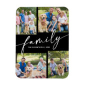 Modern Photo Collage Family Script Keepsake Magnet (Vertikal)