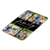 Modern Photo Collage Family Script Keepsake Magnet (Linke Seite)
