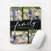 Modern Photo Collage Family Script Keepsake Mousepad (Mit Mouse)