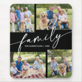 Modern Photo Collage Family Script Keepsake Mousepad (Vorne)