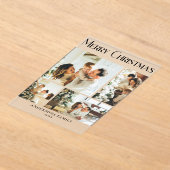 Modern Photo Collage Merry Christmas Holiday  Card Acryleinladungen (Ablage )