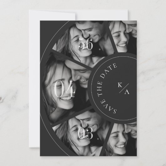 Modern Photo Collage QR Code Wedding Save the Date (Vorderseite)