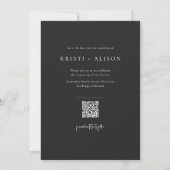 Modern Photo Collage QR Code Wedding Save the Date (Rückseite)