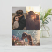 Modern photo collage save the date (Stehend Vorderseite)