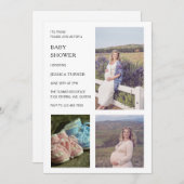 Modern Photo Collage Twins Baby Shower Einladung (Vorne/Hinten)