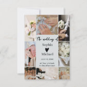 Modern Photo Collage Wedding Invite Einladung (Vorderseite)