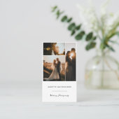 Modern Photo Collage Wedding Photography Script Visitenkarte (Stehend Vorderseite)