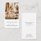 Modern Photo Collage Wedding Photography Script Visitenkarte (Vorne/Hinten)