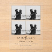 Modern Photo Collage Wedding Save The Date Acryleinladungen (Vorderseite)