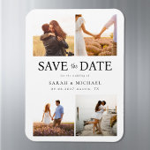Modern Photo Collage Wedding Save the Date Magnet