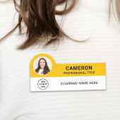 Modern Photo Company Logo Yellow Magnetic Namensschild