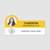 Modern Photo Company Logo Yellow Magnetic Namensschild (Vorderseite)