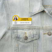 Modern Photo Company Logo Yellow Magnetic Namensschild (Beispiel)