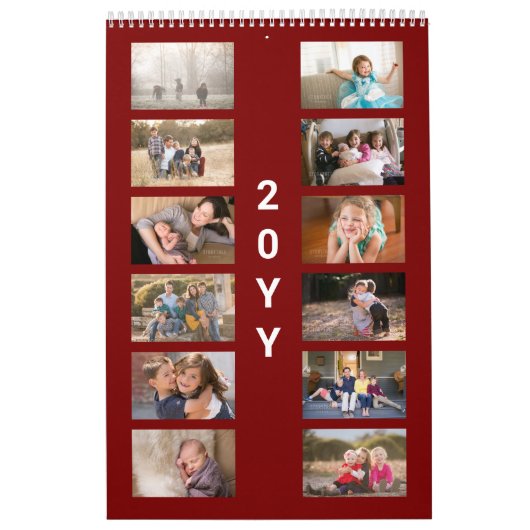 Modern Photo Dark Red Cover Kalender (Titelbild)