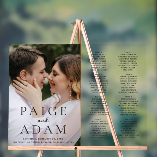 Modern Photo Editorial Wedding Seating Chart Acrylschild (Neutral)