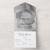 Modern  Photo Elegant Customized Wedding  All In O One Einladung (Innen Boden)