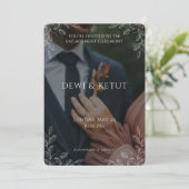 Modern Photo Engagement Ceremony Invitation Einladung (Stehend Vorderseite)