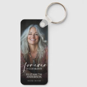 Modern Photo Forever in our Hearts Memorial Schlüsselanhänger (Rückseite)