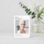 Modern Photo Funeral Cross Psalm 23 Prayer Card Visitenkarte (Stehend Vorderseite)