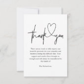 Modern Photo Funeral Memorial Sympathy Dankeskarte (Rückseite)