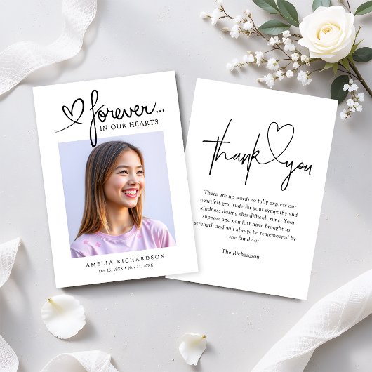 Modern Photo Funeral Memorial Sympathy Dankeskarte