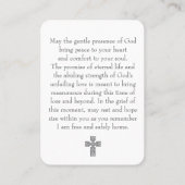 Modern Photo Funeral Prayer Card With Cross Visitenkarte (Rückseite)