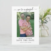 Modern Photo Gay Wedding Save The Date Einladung (Stehend Vorderseite)