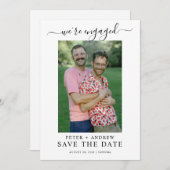 Modern Photo Gay Wedding Save The Date Einladung (Vorne/Hinten)