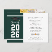 Modern Photo Graduation 2026 Party Einladung (Vorne/Hinten)